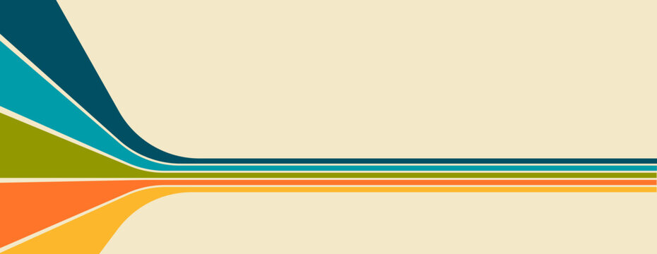 abstract background vector Banner. 1970s background pattern. Vintage, warm, bright colors