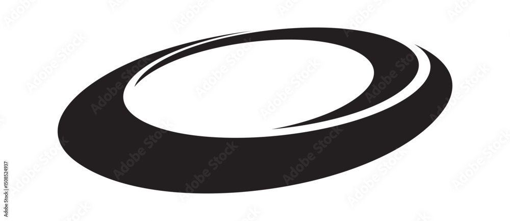 Leinwandbilder rotating art lines in circle shape as symbol, logo or icon. design element with perspective view.