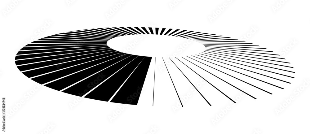Leinwandbilder radial lines of different thickness, as a logo or abstract background. a rotating circle like a load