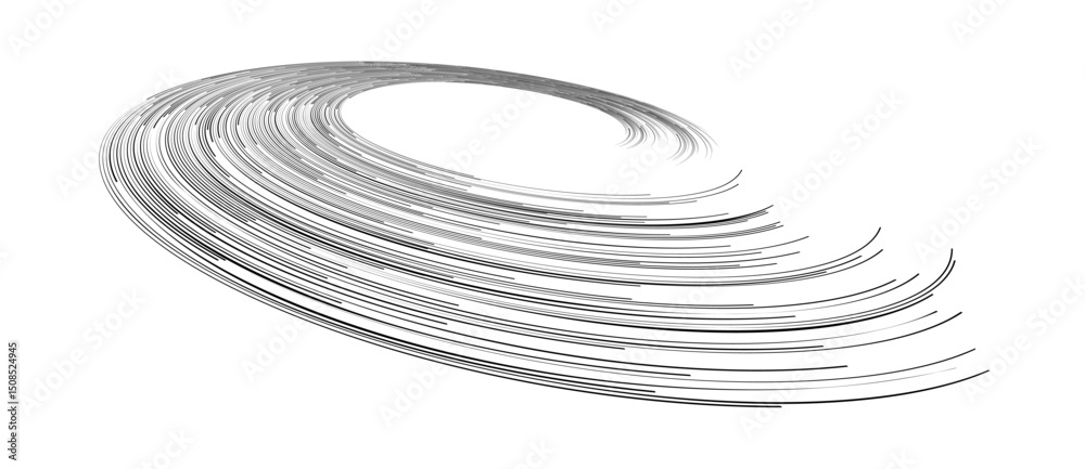 Leinwandbilder spiral with black speed lines as dynamic abstract vector background or logo or icon. artistic illust