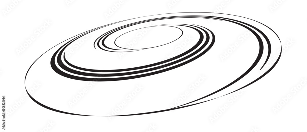 Leinwandbilder spiral with black speed lines as dynamic abstract vector background or logo or icon. artistic illust
