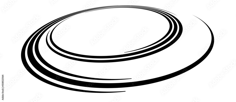 Leinwandbilder spiral with black speed lines as dynamic abstract vector background or logo or icon. artistic illust