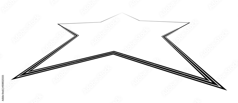 Fototapete Abstract background with dynamic black lines in star shape. Perspective view with distortion.
