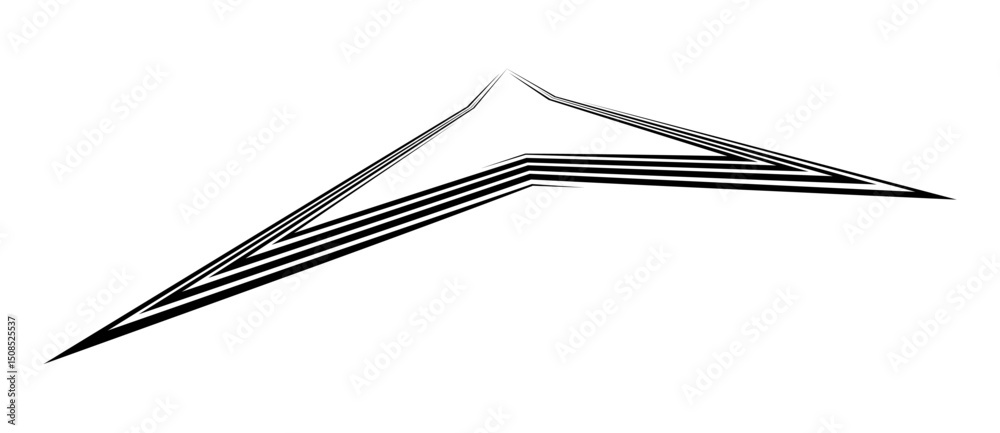 Fototapete Abstract background with dynamic black lines in star shape. Perspective view with distortion.