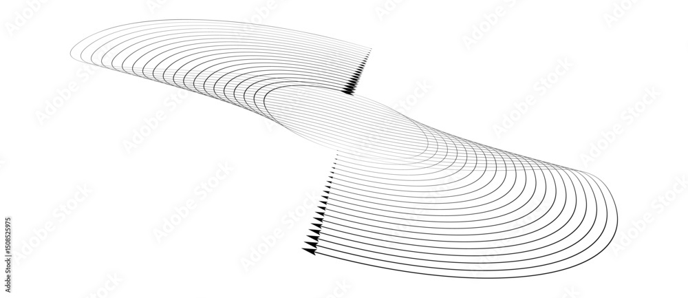 Leinwandbilder spiral with black lines and arrows as dynamic abstract vector background or logo or icon. artistic i