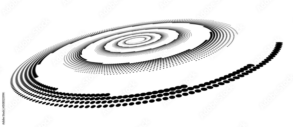 Wall mural abstract halftone dotted circle advertising background or design element. optical illusion effect. c