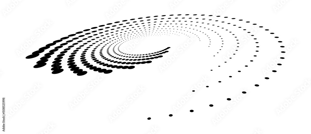 Wall mural abstract halftone dotted circle advertising background or design element. optical illusion effect. c