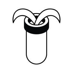 An editable isometric style icon of plant test