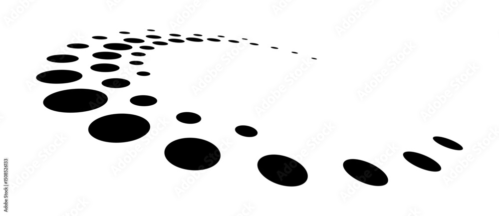 Sticker abstract halftone dotted circle advertising background or design element. optical illusion effect. c