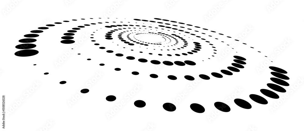 Wall mural abstract halftone dotted circle advertising background or design element. optical illusion effect. c