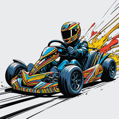 go kart vector art illustration for graphic design