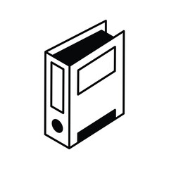 Easy to edit isometric icon showing a binder