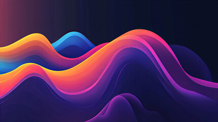Colorful abstract waves in vibrant neon and gradient pattern, perfect for digital design, modern art, and futuristic backdrop
