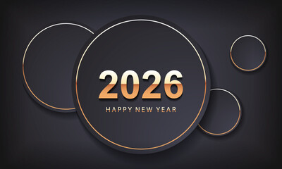2026 Happy New Year Background Design. Greeting Card, Banner, Poster. Vector Illustration.