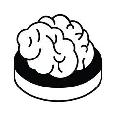 Trendy isometric style icon of a brain