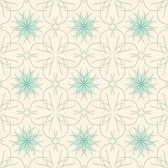 Fabric-patterned background with floral designs, geometric shapes, and abstract images in bright colors.