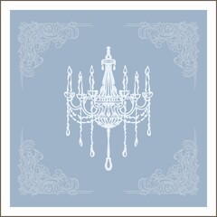 Modern digital art form - aesthetic, whimsical linear card of the Roaring Twenties era (Gatsby wedding) in soft, rich colors.