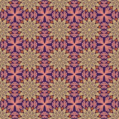 The patterned background features a floral fabric design.