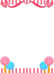 Fototapeta premium Cute colorful lollipop frame, perfect for adding text or images. Simple and charming candy-themed border template