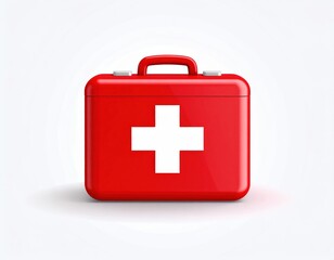 Obraz premium Red First Aid Kit With White Cross
