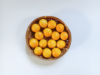 Nastar, Nastar Cookies or Pineapple tarts are small, bite-size tart filled with pineapple jam. Indonesian cookies popular during Eid Mubarak.
