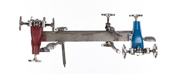 machine press for making shoes isolated on white background