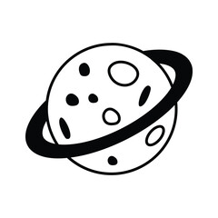 Grab this isometric glyph icon of planetary orbit