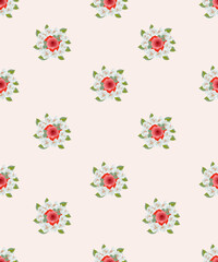 Fototapeta premium A seamless floral pattern with soft colors and delicate details, perfect for fabric, wallpaper, and home decor. Nature-inspired, elegant, and versatile.