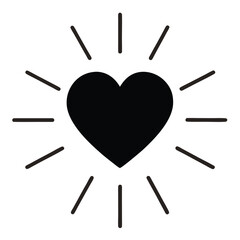Heart with Radiating Lines Filled icon