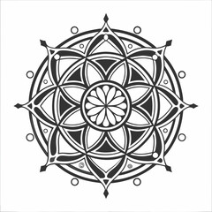 Intricate Mandala Art Vector | Boho Floral Mandala Design | Symmetrical Line Art for Coloring Pages, Tattoos, Cricut, and Digital Downloads