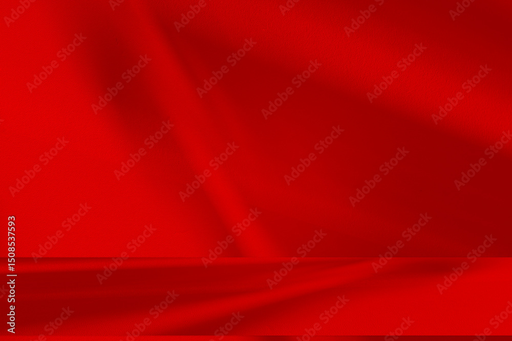 Leinwandbilder wall interior background, studio and backdrops show products.with shadow from window color red backg