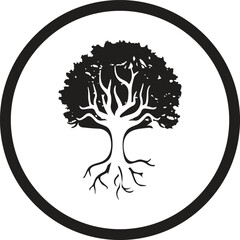 Detailed tree silhouettes of various trees on white background