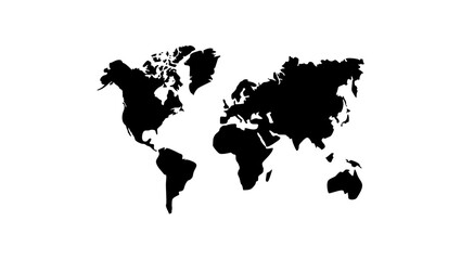 world map emblem,  black isolated silhouette