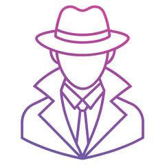 Gradient Spy Character with Hat