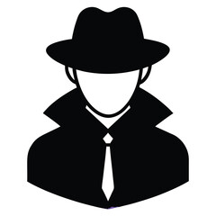 Bearded Spy Character with Sunglasses