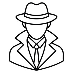 Black Spy Character with Tie