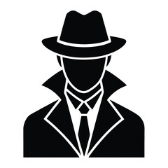 Black Spy Character with Hat