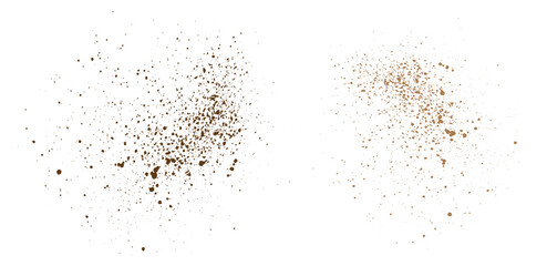 Coffee grain texture cinnamon or flying cocoa chocolate powder background