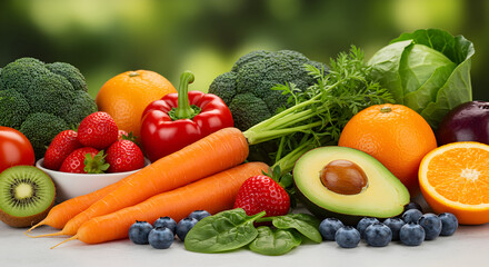Vibrant Variety of Fresh Fruits and Vegetables