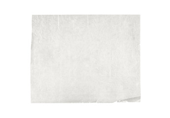 Paper piece isolated on background. Old sheet torn blank texture. Card board ripped template white with ragged edges.