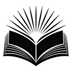 Radiant Open Book with Sunburst Design