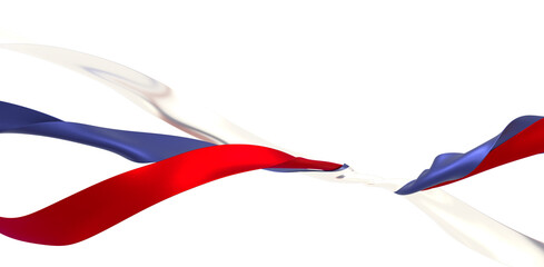 Dynamic image of red, white, and blue ribbons flowing. Perfect for design and backgrounds.
