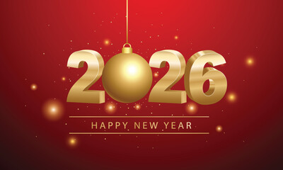 2026 Happy New Year Background Design. Greeting Card, Banner, Poster. Vector Illustration.