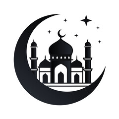 Crescent Moon, Stars, and Taj Mahal