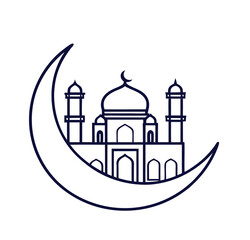  Crescent Moon and Taj Mahal