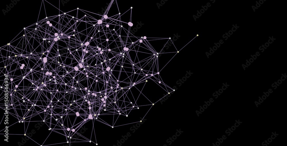 Aufkleber complex network visualization. ideal for technology, ai, and connection concepts.