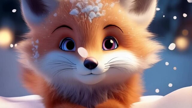 niedlicher Fuchs im Winter