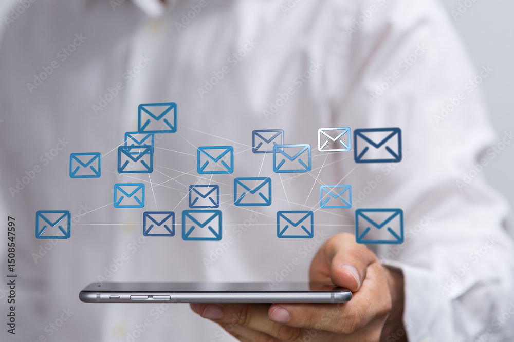Aufkleber seamless email communication. modern technology for efficient messaging.