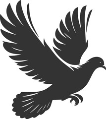 Cute bird pigeon vector animal silhouette drawing