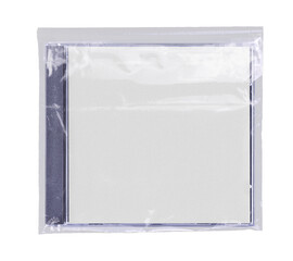 CD disk video case on black background. Isolated music transparent mockup. Clean cover box template.
